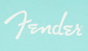 Genuine Fender Guitars Spaghetti Logo T-Shirt, Daphne Blue, XXL, 2XL