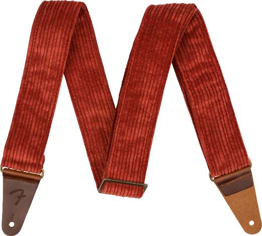Genuine Fender Corduroy Guitar Strap, Antique Cherry, 2" Wide