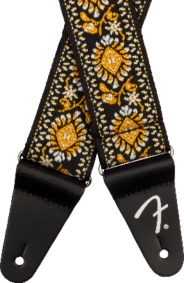 Genuine Fender 2"  Pasadena Woven Guitar Strap, Yellow Lotus