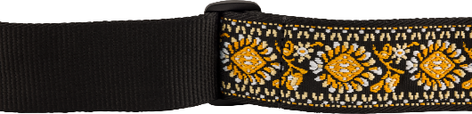 Genuine Fender 2"  Pasadena Woven Guitar Strap, Yellow Lotus