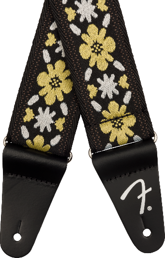 Genuine Fender 2" Pasadena Woven Guitar Strap, Yellow Clover