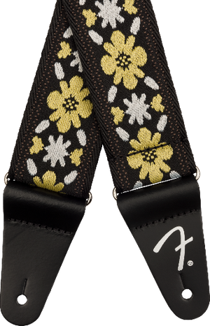 Genuine Fender 2" Pasadena Woven Guitar Strap, Yellow Clover