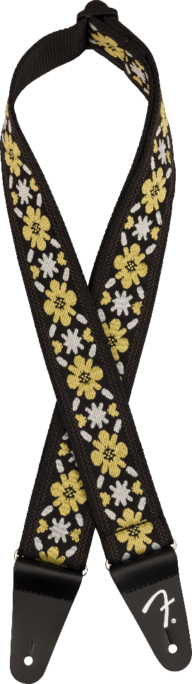Genuine Fender 2" Pasadena Woven Guitar Strap, Yellow Clover