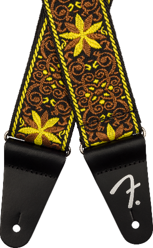 Genuine Fender 2" Pasadena Woven Guitar Strap, Yellow Wallflower
