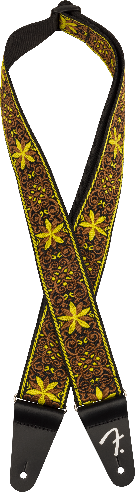 Genuine Fender 2" Pasadena Woven Guitar Strap, Yellow Wallflower
