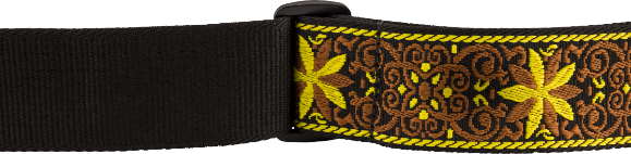 Genuine Fender 2" Pasadena Woven Guitar Strap, Yellow Wallflower