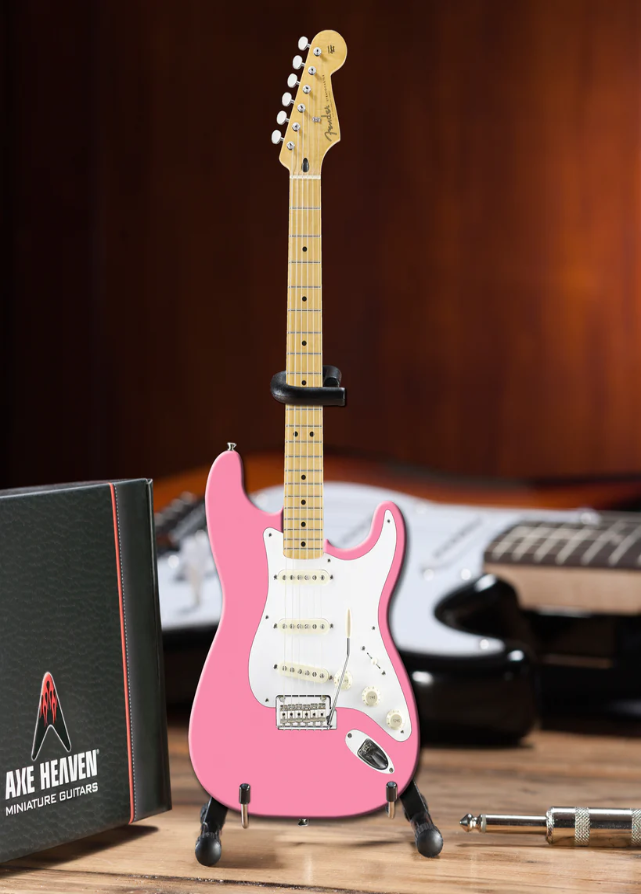 AXE HEAVEN Officially Licensed Pink Fender Stratocaster Miniature Guitar Gift