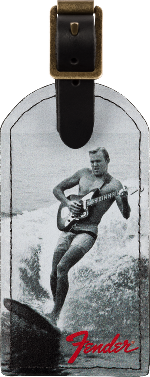 Genuine Fender Guitars Vintage Ad Luggage/Suitcase Tag, Surfer