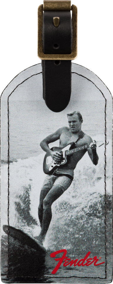 Genuine Fender Guitars Vintage Ad Luggage/Suitcase Tag, Surfer