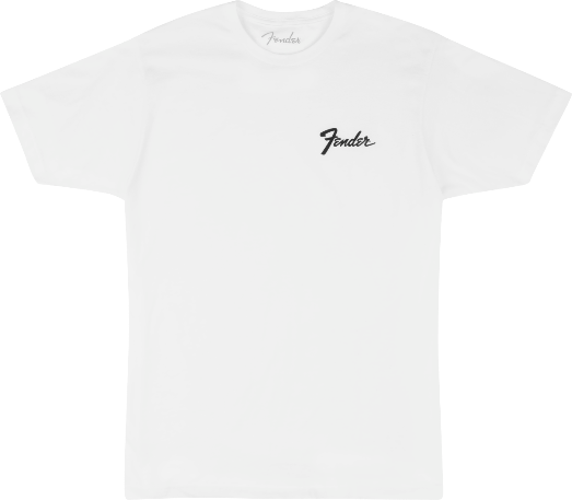 Genuine Fender Guitars Transition Logo Tee Shirt, White, Small (S)