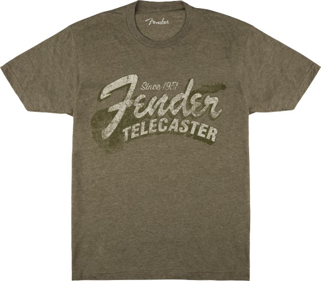Fender Since 1951 Telecaster T-Shirt, Military Heather Green, M, Medium