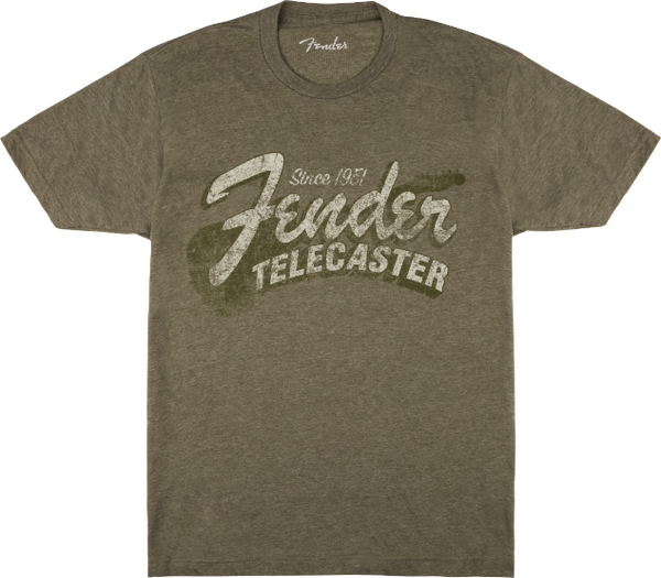Fender Since 1951 Telecaster T-Shirt, Military Heather Green, M, Medium
