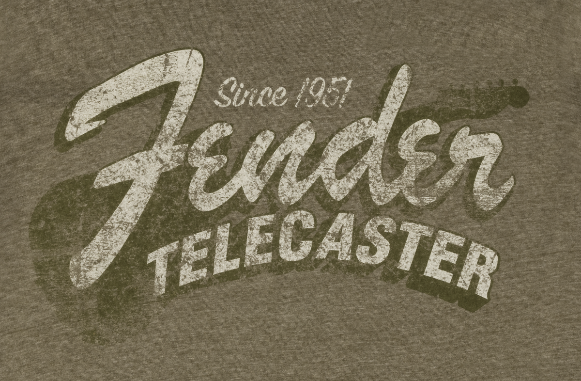 Fender Since 1951 Telecaster T-Shirt, Military Heather Green, 2XL, XX-Large