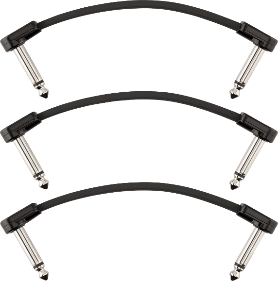 Fender Blockchain 4" Pedal Patch Cables, 3-Pack, Angle/Angle