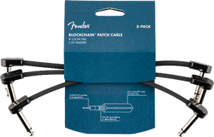 Fender Blockchain 6" Pedal Patch Cables, 3-pack, Angle/Angle