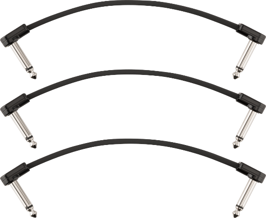 Fender Blockchain 6" Pedal Patch Cables, 3-pack, Angle/Angle
