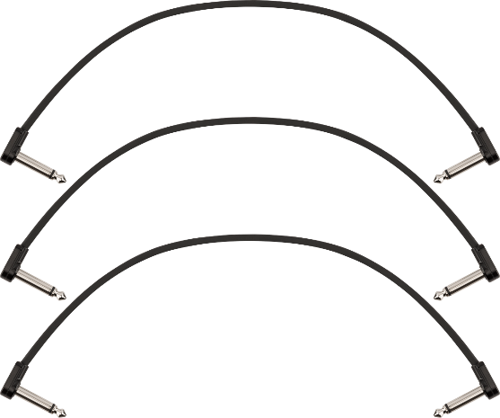 Fender Blockchain 12" Pedal Patch Cables, 3-pack, Angle/Angle