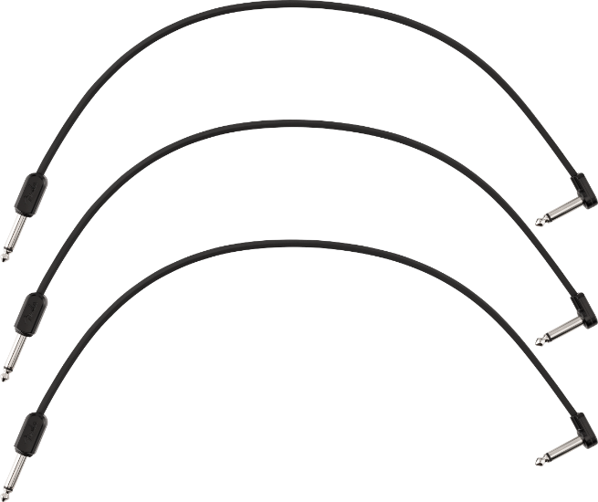 Fender Blockchain 16" Pedal Patch Cables, 3-pack, Straight/Angled