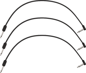 Fender Blockchain 16" Pedal Patch Cables, 3-pack, Straight/Angled