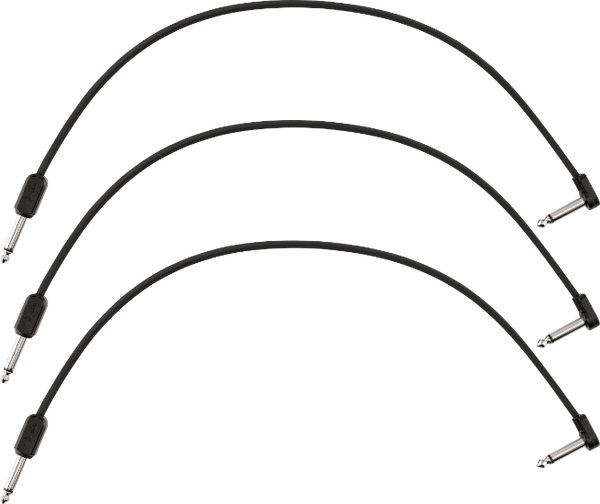Fender Blockchain 16" Pedal Patch Cables, 3-pack, Straight/Angled