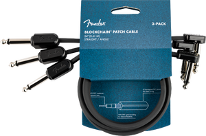 Fender Blockchain 24" Pedal Patch Cables, 3-pack, Straight/Angle