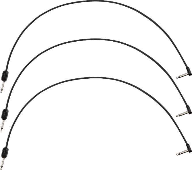 Fender Blockchain 24" Pedal Patch Cables, 3-pack, Straight/Angle