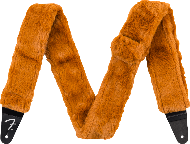 Genuine Fender Poodle Plush Guitar Strap - RUST
