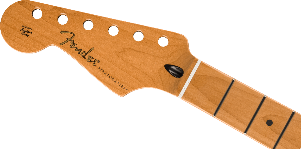 Fender LEFT-HANDED Satin Roasted Maple Strat Neck, 22 Jumbo, 12", Flat Oval