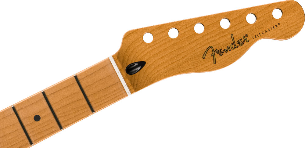 Fender Satin Roasted Maple Tele/Telecaster Neck, 22 Jumbo, 12", Flat Oval