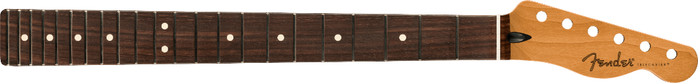 Fender Satin Roasted Maple Rosewood Tele Neck, 22 Jumbo Frets, 12", Flat Oval