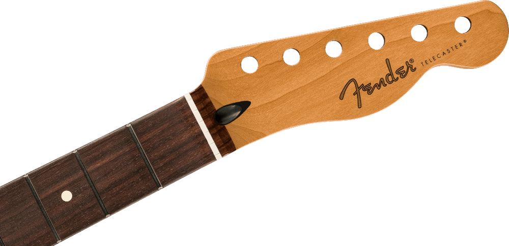 Fender Satin Roasted Maple Rosewood Tele Neck, 22 Jumbo Frets, 12", Flat Oval