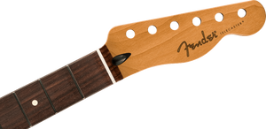 Fender Satin Roasted Maple Rosewood Tele Neck, 22 Jumbo Frets, 12", Flat Oval