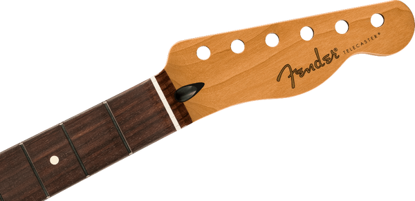 Fender Satin Roasted Maple Rosewood Tele Neck, 22 Jumbo Frets, 12", Flat Oval