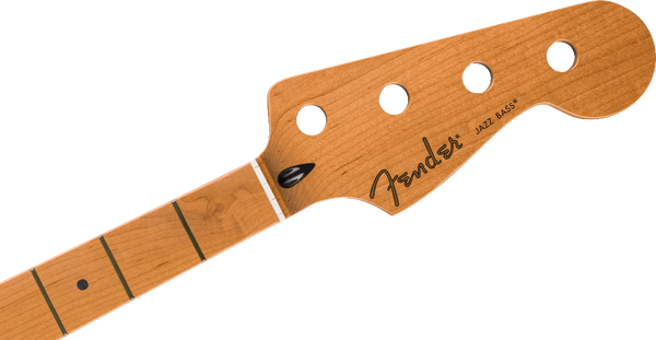 Fender Satin Roasted Maple Jazz Bass Neck, 20 Jumbo Frets, 12", Maple, Flat Oval