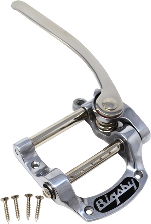 Bigsby B5 Vibrato Tremolo Tailpiece, String-Thru, Polished Aluminum, 180-4952-575