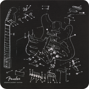 Genuine Fender Guitars Mousepad Gift, Exploded Stratocaster Blueprint