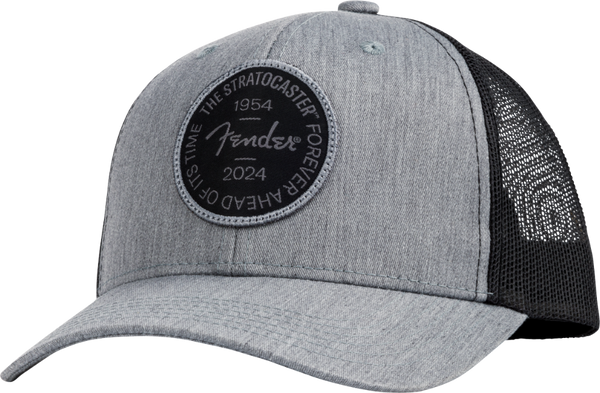 Fender Guitars Stratocaster 70th Anniversary Badge Hat, Gray Heather, One Size