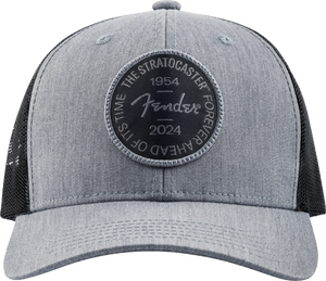Fender Guitars Stratocaster 70th Anniversary Badge Hat, Gray Heather, One Size