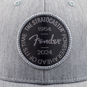 Fender Guitars Stratocaster 70th Anniversary Badge Hat, Gray Heather, One Size
