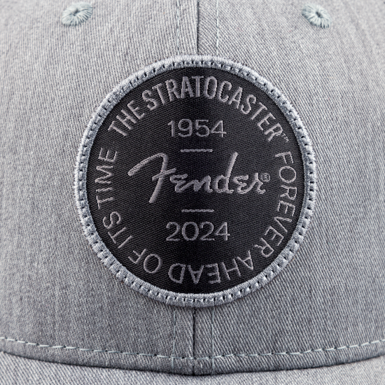 Fender Guitars Stratocaster 70th Anniversary Badge Hat, Gray Heather, One Size