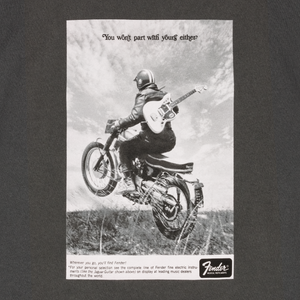 Genuine Fender Guitars Vintage Ad Biker Tee, Graphite, XL, X-Large