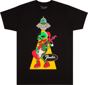 Genuine Fender Ugly Christmas Tee, Alien, Black, XL, X-Large