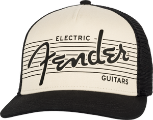Genuine Fender Guitars Electric Hat, Black/Cream, One Size