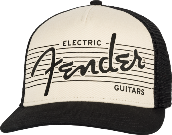 Genuine Fender Guitars Electric Hat, Black/Cream, One Size