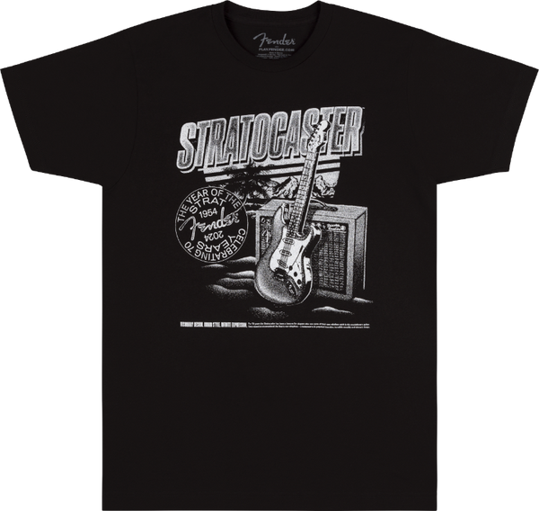 Genuine Fender Guitars Stratocaster/Strat 70th Anniversary, Tee, Black, M