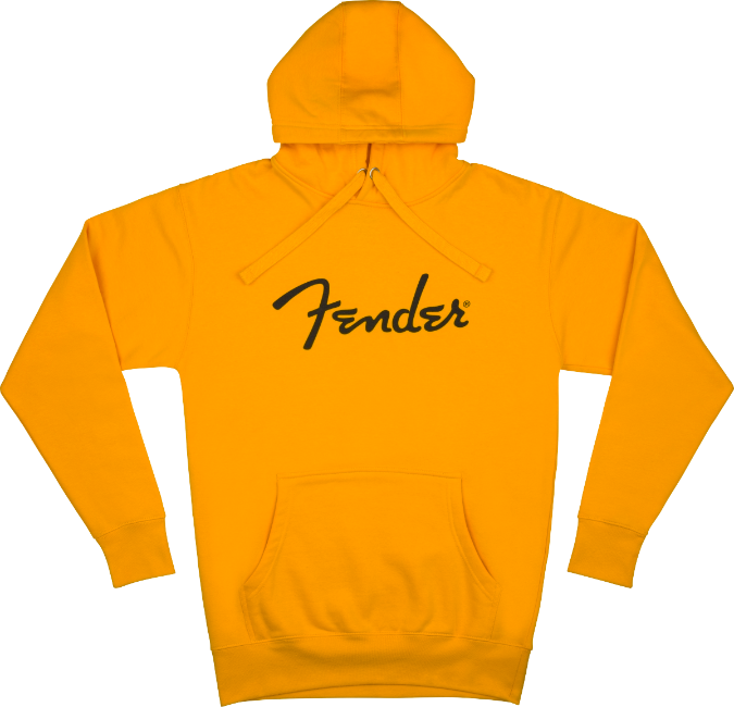 Genuine Fender Guitars Spaghetti Logo Hoodie, Butterscotch Blonde, M, Medium