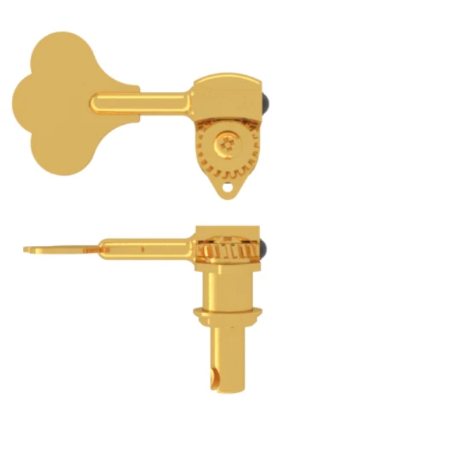 Hipshot 20670GT Single Clover Key Treble Side Ultralite Bass Tuning Key 3/8"- Gold