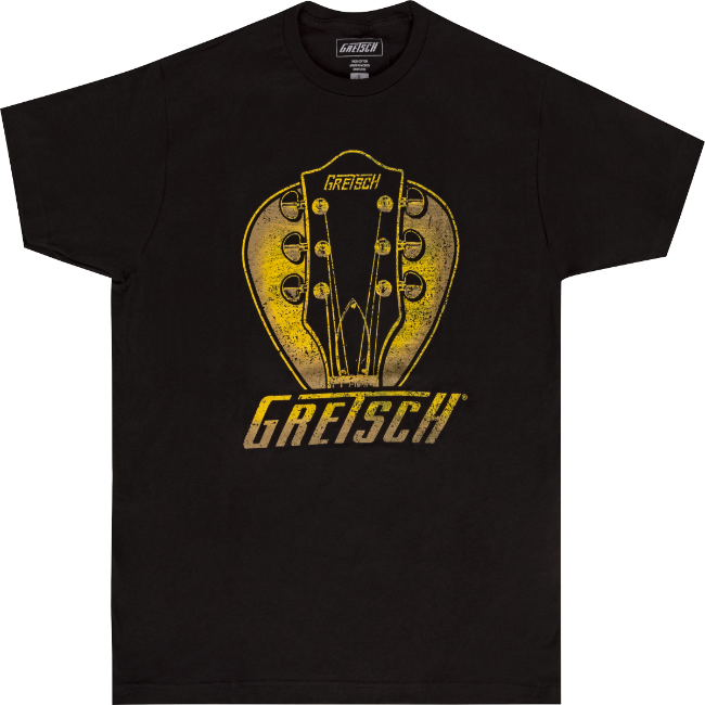 Gretsch Guitars Headstock Pick T-Shirt, Black, Medium (M)