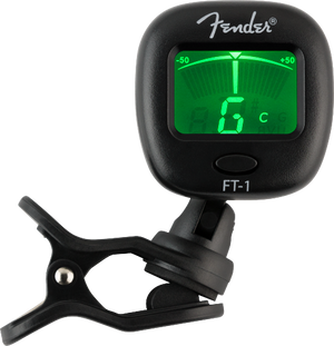 Genuine Fender Accessories Bundle Pack -- Cable, Clip-on Tuner, Strap