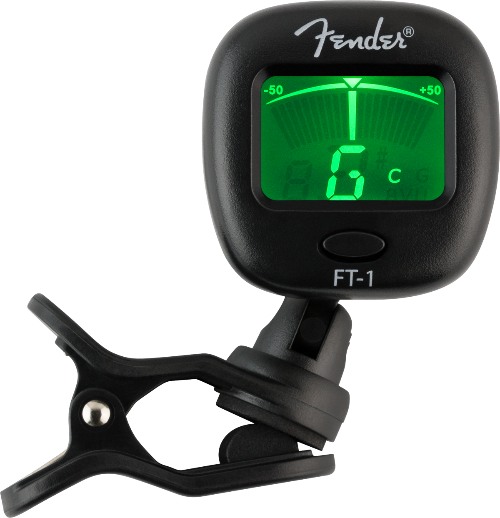 Genuine Fender Accessories Bundle Pack -- Cable, Clip-on Tuner, Strap
